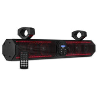 26' Marine Amplified Soundbar with Bluetooth USB & RGB Lighting 6 Speakers 600 Watts - front view | Silarius