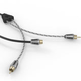 Level 3 RCA 100% Copper OFC Y Connector 1 FEMALE to 2 MALE - BLACK - RED - detail view | Silarius