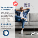 NEW - LEVO Gooseneck Tablet Floor Stand WITH Casters - detail view | Silarius