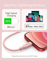 Anker 641 USB-C to Lightning Cable (Flow, 3 ft Silicone) - detail view | Silarius