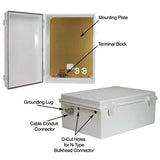 L-com NBP141004-100 Weatherproof Enclosure, 14x10x4in, 120VAC - side view | Silarius
