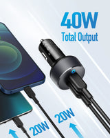 Anker PowerDrive III Duo USB-C Car Charger - rear view | Silarius