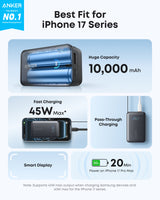 Anker Nano Power Bank (10K, 45W, Built-In Retractable USB-C Cable) - detail view | Silarius