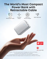 Anker Nano Power Bank (10K, 45W, Built-In Retractable USB-C Cable) - detail view | Silarius