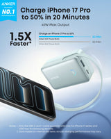 Anker Nano Power Bank (10K, 45W, Built-In Retractable USB-C Cable) - detail view | Silarius