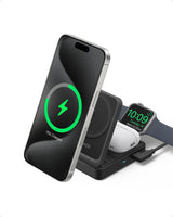 Anker MagGo Wireless Charging Station (Foldable 3-in-1) - detail view | Silarius