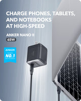 Anker 715 Charger (Nano II 65W) - side view | Silarius