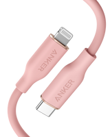 Anker 641 USB-C to Lightning Cable (Flow, 3 ft Silicone) - detail view | Silarius