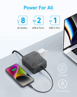 Anker 341 USB Power Strip - detail view | Silarius