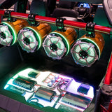 BRO-TUBE 4x 8' Marine Towers Speakers with RGB LED Lights, 4-Channel Marine Amplifier and AMPKIT ... - detail view | Silarius