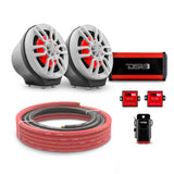 6.5' Loaded Flat Mount Speaker Pods with Amplifier, Installation Kit and RGB LED Lights, Package ... - detail view | Silarius