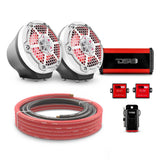 6.5' Loaded Flat Mount Speaker Pods with Amplifier, Installation Kit and RGB LED Lights, Package ... - detail view | Silarius