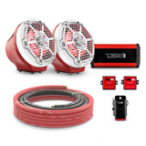 6.5' Loaded Flat Mount Speaker Pods with Amplifier, Installation Kit and RGB LED Lights, Package ... - detail view | Silarius