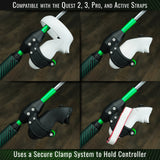 DriVR Elite Chrome - Stepped Steel Weighted Golf Club - Compatible with Quest 2, 3/3s, and Pro - detail view | Silarius
