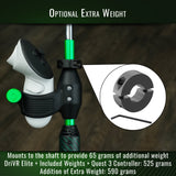 DriVR Elite Chrome - Stepped Steel Weighted Golf Club - Compatible with Quest 2, 3/3s, and Pro - detail view | Silarius