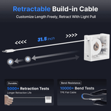 Gitryin Retractable 40W Charger - Lightning Cable - rear view | Silarius