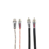 Level 3 RCA 100% Copper OFC Y Connector 2 FEMALE to 1 MALE - BLACK / RED Kit - side view | Silarius