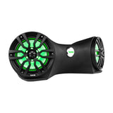 Dual 8' Marine Flat Mount Sound Bar Enclosure with LED RGB Lights 250 Watts Rms (NXL-8BK Included) - rear view | Silarius