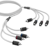 RCA Marine Grade Tinned 100% Copper OFC 6 Feet / 4 Channel - WHITE - front view | Silarius