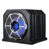 Dual 10' Marine Subwoofer Enclosure with 10' Passive Radiator and LED RGB Lights 350 Watts Rms 4-... - detail view | Silarius
