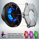 NXL 6.5' 2-Way Coaxial Marine Speaker with RGB LED Lights 100 Watts Rms 4-Ohm - rear view | Silarius