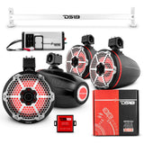 JL-TUBE 4x 8' Marine Towers Speakers with RGB LED Lights, 4-Channel Marine Amplifier and AMPKIT f... - detail view | Silarius