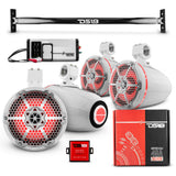 JL-TUBE 4x 8' Marine Towers Speakers with RGB LED Lights, 4-Channel Marine Amplifier and AMPKIT for... - rear view | Silarius