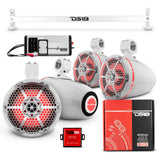 JL-TUBE 4x 8' Marine Towers Speakers with RGB LED Lights, 4-Channel Marine Amplifier and AMPKIT f... - detail view | Silarius