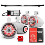 JT-TUBE 4x 8' Marine Towers Speakers with RGB LED Lights, 4-Channel Marine Amplifier and AMPKIT for... - rear view | Silarius