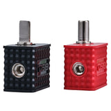 Dual 1/0-GA to 1/4-GA Amp Input Reducers with Offset Stub and Silicone Cover - BLACK/RED - side view | Silarius