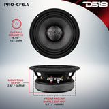 6.5' Motorcycle & Motorsports Loudspeaker With Water Resistant Carbon Fiber Cone | 4-Ohm 300W RMS - detail view | Silarius