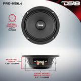 PRO 6.5' Shallow Neodymium Full-Range Loudspeaker 150 Watts Rms 4-Ohm - detail view | Silarius