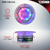 3.8 Super Bullet Tweeter with 1 Aluminum Voice Coil & Digital LED Lights - detail view | Silarius