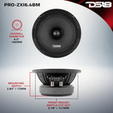 PRO-ZXI 6.5' Mid-Range Bullet Loudspeaker Neodymium/Ferrite Magnets | 300W RMS 4-Ohm - detail view | Silarius
