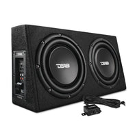 10' Active Subwoofer Shallow Enclosure with 10' Passive Subwoofer For Pickup Trucks - front view | Silarius
