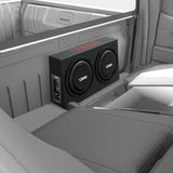 10' Active Subwoofer Shallow Enclosure with 10' Passive Subwoofer For Pickup Trucks - side view | Silarius