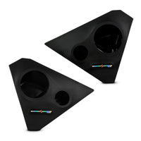 Polaris Slingshot Front Kick Empty Panel Pods With Digital LED Lights fits 2 x 6.5' Speakers and 2... - front view | Silarius
