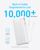 Anker Power Bank (20K, 87W, Built-In USB-C Cable) - detail view | Silarius