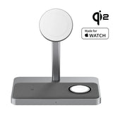 ZIKE Z557C 3-in-1 Qi2 & MFW Magnetic Wireless Charging Stand - rear view | Silarius