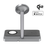 ZIKE Z557C 3-in-1 Qi2 & MFW Magnetic Wireless Charging Stand - detail view | Silarius