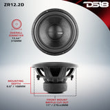 ZR 12' Subwoofer 750 Watts Rms DVC 2-Ohm - detail view | Silarius
