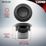 ZXI 10' High Excursion Subwoofer Quad Stacked Magnets | 800W RMS DVC 2-Ohm - detail view | Silarius
