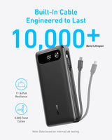 Anker Power Bank (20K, 87W, Built-In USB-C Cable) - detail view | Silarius