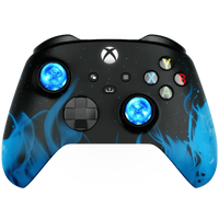 MODDEDZONE BLUE FIRE XBOX SERIES X CUSTOM MODDED CONTROLLER - front view | Silarius