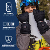 Epic II Heated Ski Gloves (3500mAh USB-C batt) - detail view | Silarius