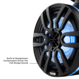 NXL 8' Marine Water Resistant Wakeboard Tower Speakers with Integrated RGB LED Lights 375 Watts - detail view | Silarius
