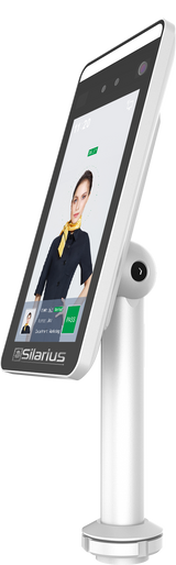 Silarius SIL-FRTEMP 7' Facial Time Attendance Access Control with Temperature Testing - side view | Silarius