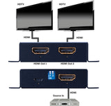 Vanco EVSP12SC 4K HDMI 1x2 Splitter with EDID and Scaling - side view | Silarius