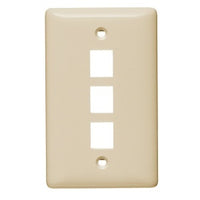 Hubbell NSP13LA 1-Gang 3-Port Wall Plate, Label-Less, Streamlined Installation