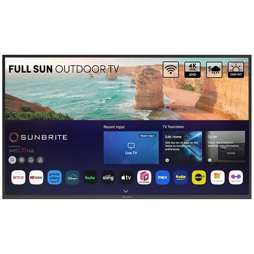SunBrite SB-FS-75-BL 75" Solis 4K Full-Sun Outdoor Smart TV